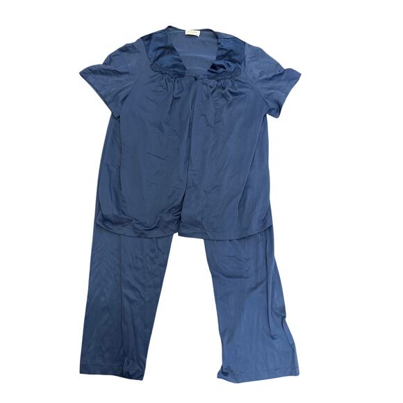 Vintage Vanity Fair Womens Pajama Set Sz XL Made In USA Blue - Picture 1 of 9